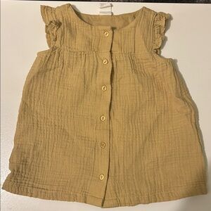 Ruffled Sleeveless Tan Top